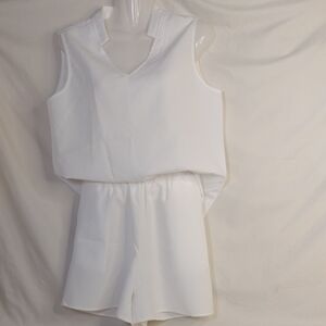 White Sleeveless Top & Shorts